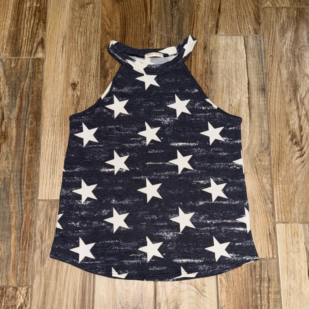 Twenty Second Star Print Halter Neck Knit Sweater Top